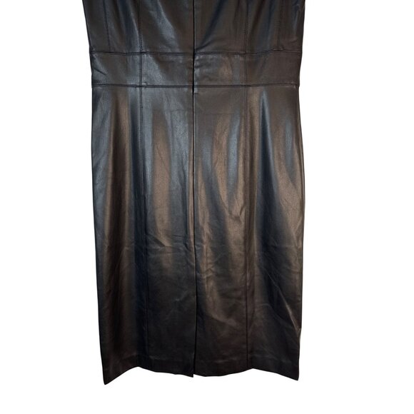 Ann Taylor Size 8  Faux Leather Dress Black - Picture 10 of 14